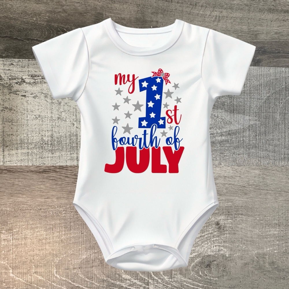 Gerber White Bodysuit - My 1st Fourth of July